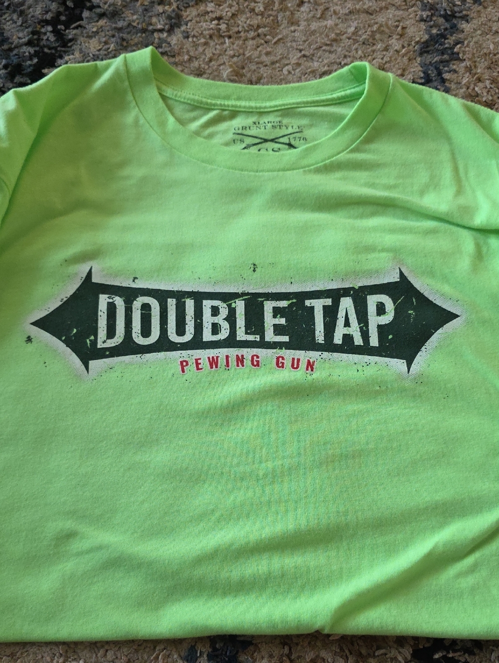 Grunt Style Neon Green "Double Tap" Short Sleeve Tee